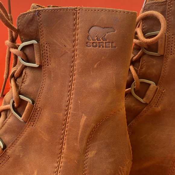 Sorel Brushed Leather Winter Wedge Boots - Picture 3 of 6